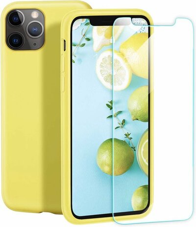 iPhone 11 Pro Max - Back Cover &amp; Glas - Geel