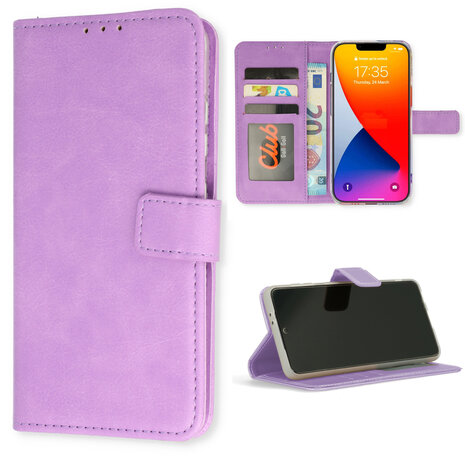 iPhone 15 - Book Case - Paars