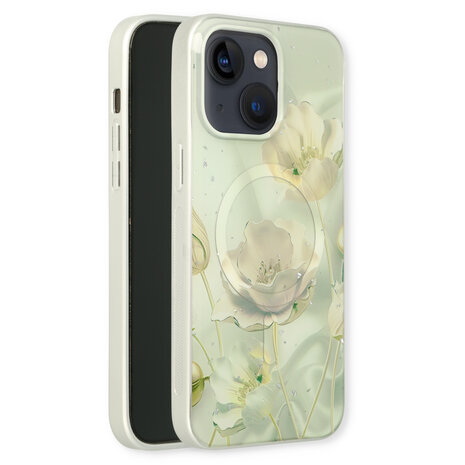 iPhone 15 Plus Groen - MagSafe TPU Marmer