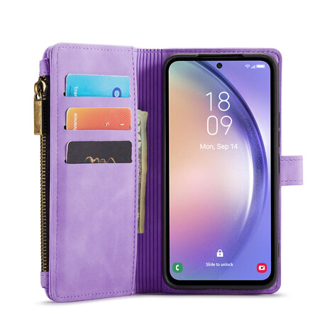Samsung A14 Bright Lila - Book Case met Rits