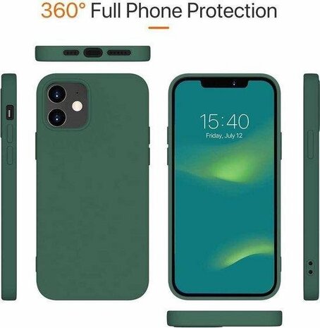 iPhone 12 Mini - Back Cover &amp; Glas - Groen