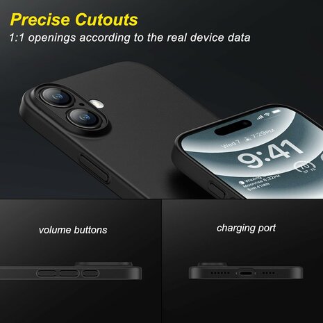 iPhone 16 - Back Cover Camera Bescherming &amp; 2x Glas - Zwart
