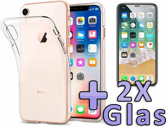 iPhone XR - Back Cover &amp; 2X Glas - Transparant