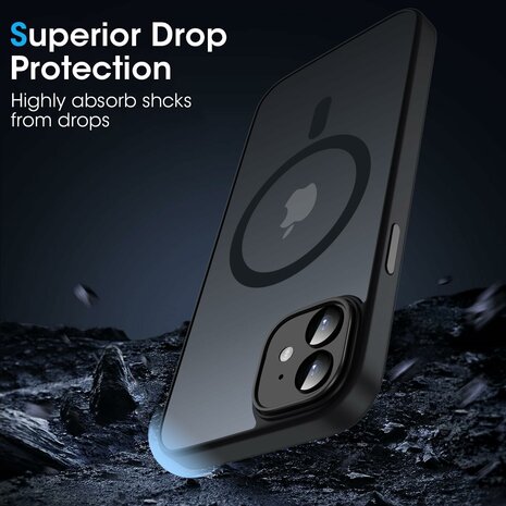 iPhone 12 - Zwart - Matte Armor - Geschikt voor MagSafe