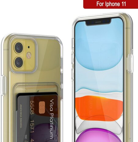 iPhone 11 - Back Cover met Kaarthouder - Transparant