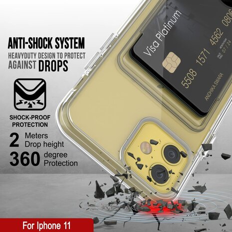 iPhone 11 - Back Cover met Kaarthouder - Transparant