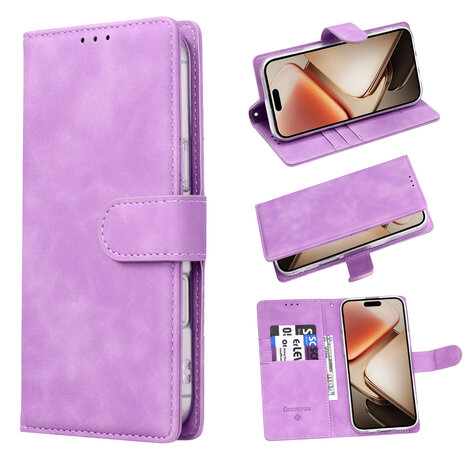 iPhone 16e - Suide Book Case - Paars