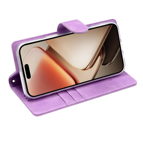 iPhone 16e - Suide Book Case - Paars
