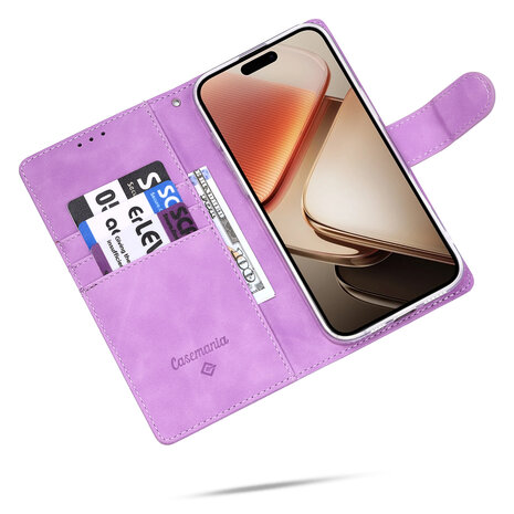 iPhone 16e - Suide Book Case - Paars