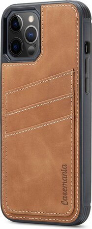 iPhone 13 Pro Max - Back Cover met Kaarthouder - Sienna Brown