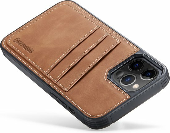 iPhone 13 Pro Max - Back Cover met Kaarthouder - Sienna Brown