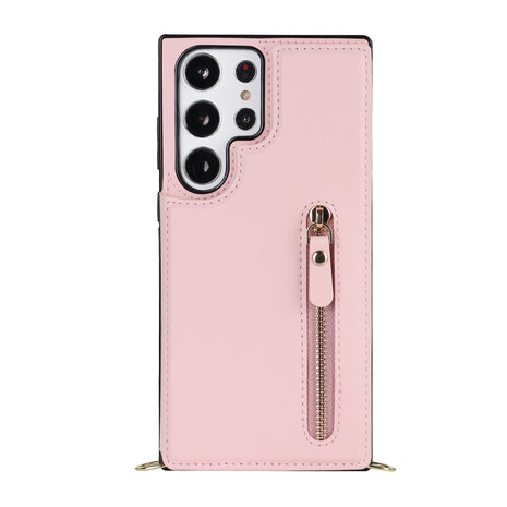 Samsung S24 Ultra Roze - Back Cover met Koord