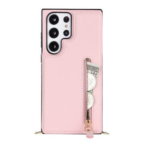 Samsung S24 Ultra Roze - Back Cover met Koord
