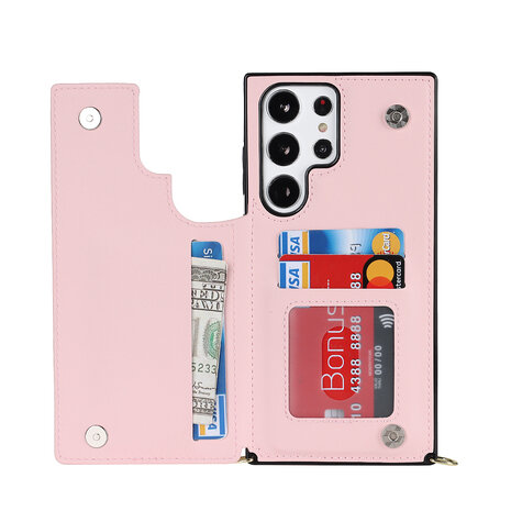 Samsung S24 Ultra Roze - Back Cover met Koord