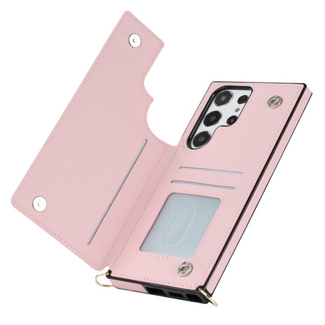 Samsung S24 Ultra Roze - Back Cover met Koord