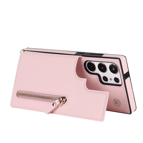 Samsung S24 Ultra Roze - Back Cover met Koord