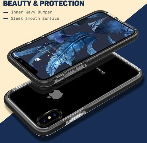 iPhone XS Max Zwart - Gel Armor Back Cover
