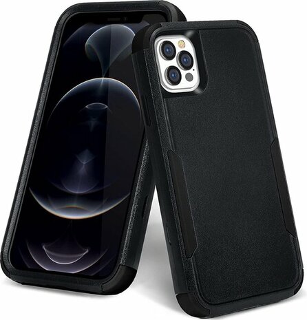 iPhone 12 Pro Max Zwart - Heavy Duty Armor