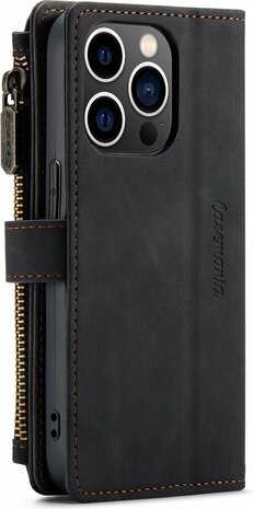 iPhone 14 Pro Charcoal Gray- Book Case met Rits