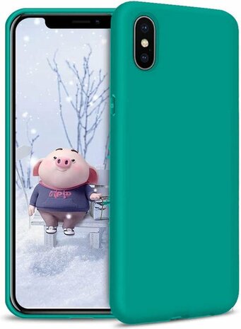 iPhone XS Max - Siliconen Back Cover - Turquoise