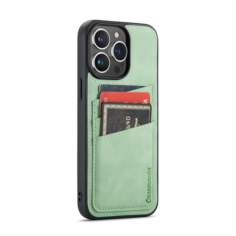 iPhone 14 Pro Max - Back Cover met Kaarthouder - Pistache Green