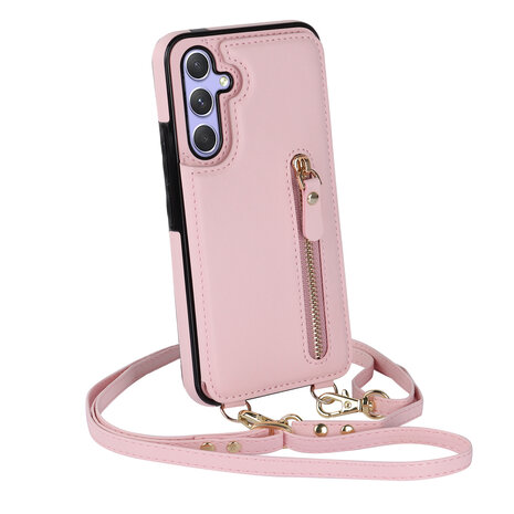 Samsung A55 - Roze - Back Cover met Koord