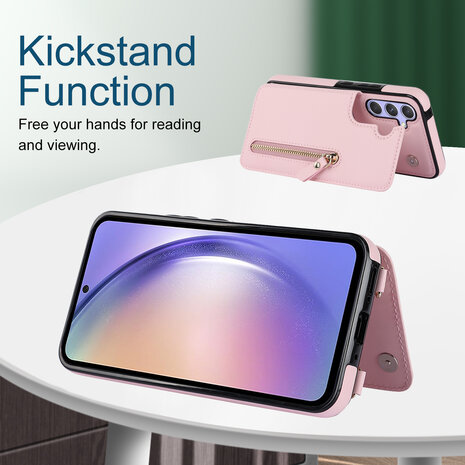 Samsung A55 - Roze - Back Cover met Koord