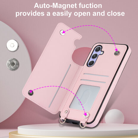 Samsung A55 - Roze - Back Cover met Koord