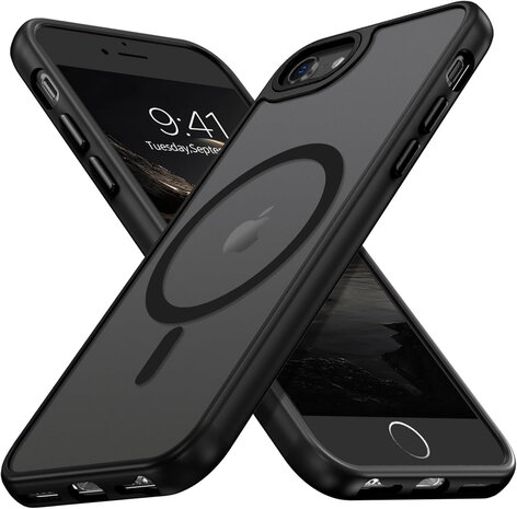 iPhone SE 2022 - Zwart - MagSafe Matte Armor met Cam Bescherming