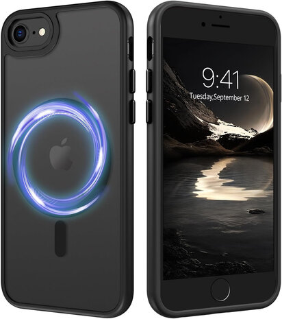 iPhone SE 2022 - Zwart - MagSafe Matte Armor met Cam Bescherming