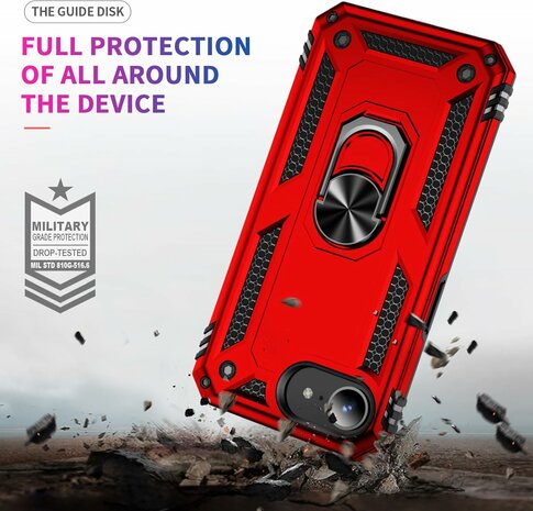 iPhone 16e - Rood - Kickstand Amor Back Cover