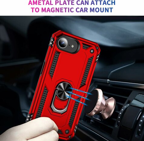 iPhone 16e - Rood - Kickstand Amor Back Cover