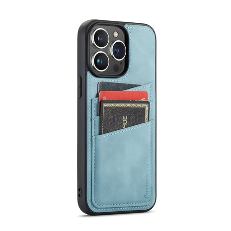 iPhone 14 Pro Max - Back Cover met Kaarthouder - Aqua Blue