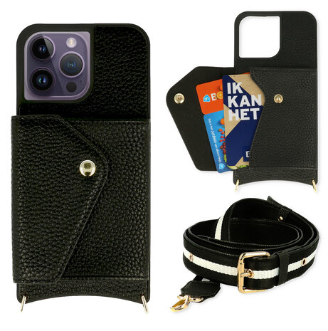 iPhone 13 Pro Max Zwart - Back Cover met Band