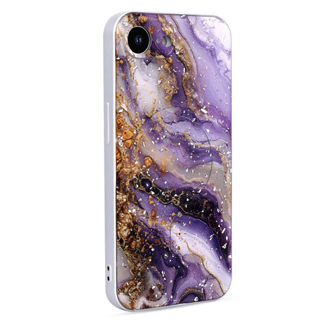 iPhone 16e - Paars - Marmer MagSafe Back Cover