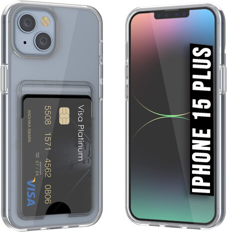 iPhone 15 Plus - Back Cover met Kaarthouder - Transparant