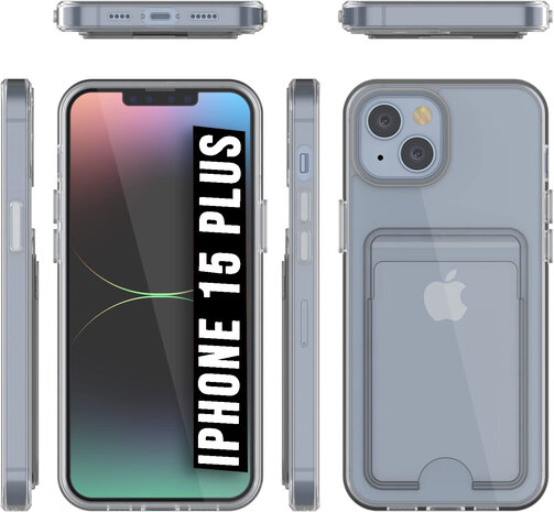iPhone 15 Plus - Back Cover met Kaarthouder - Transparant
