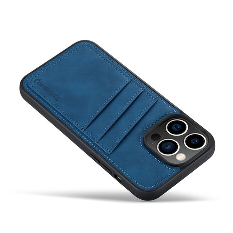 iPhone 14 Pro Max - Back Cover met Kaarthouder - Navy Blue