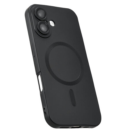 iPhone 16 - Zwart - Matte Siliconen MagSafe Back Cover