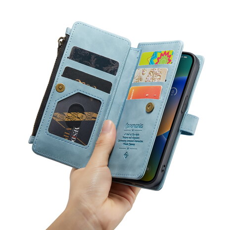 iPhone SE (2022) / SE (2020) / 8 / 7 - Aqua Blue - Book Case met Rits