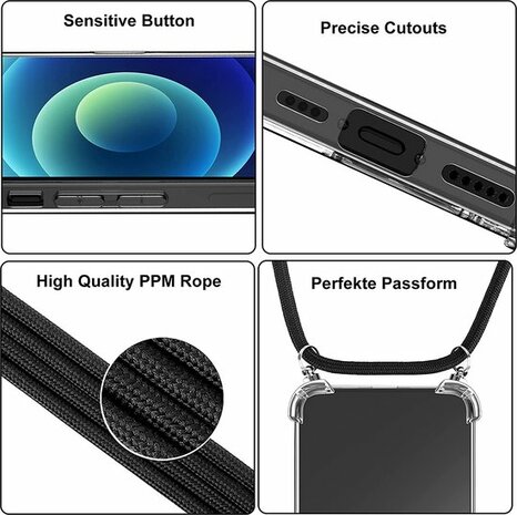 iPhone 14 Plus Transparant - TPU Back Cover met Koord