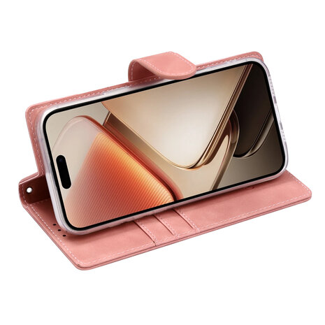 iPhone 16e - Suide Book Case - Roze