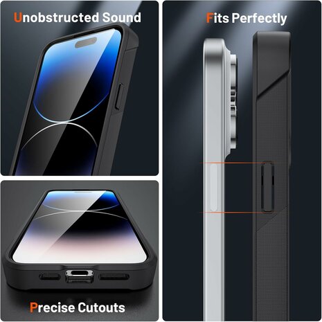 iPhone 16 Pro - Armor Back Cover - Zwart