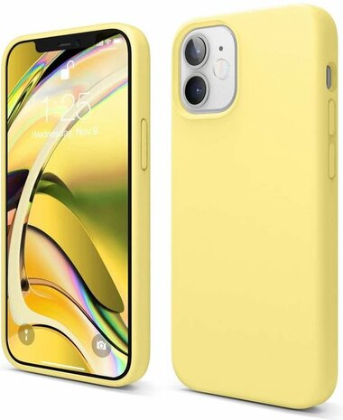 iPhone 12 Mini - Siliconen Back Cover - Geel
