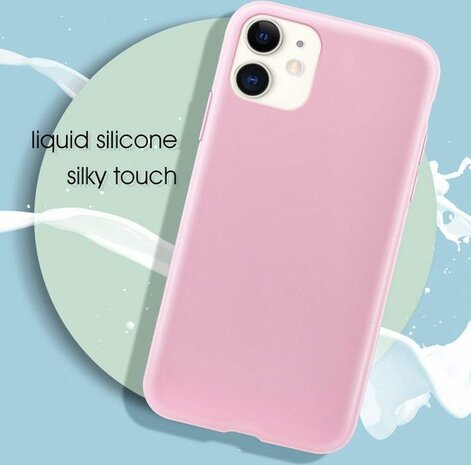 iPhone 11 - Combi Deal - Anti Shock Transparant - Back Cover Roze &amp; Glas
