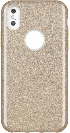 iPhone XR - Glitter Back Cover - Goud