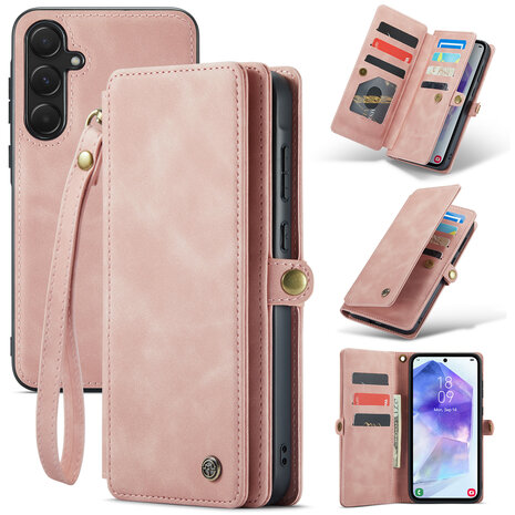 Samsung A56 - Pale Pink - 2 in 1 Book met Extra Vakken