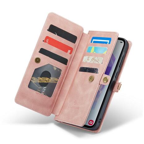 Samsung A56 - Pale Pink - 2 in 1 Book met Extra Vakken