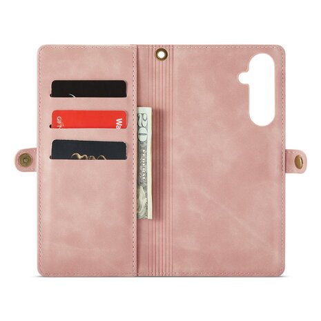 Samsung A56 - Pale Pink - 2 in 1 Book met Extra Vakken