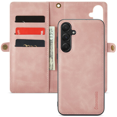 Samsung A56 - Pale Pink - 2 in 1 Book met Extra Vakken